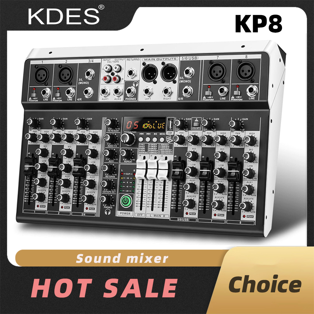 Audio Mixer 4 Channel - KDES KP8 Audio Mixer 8 Channel