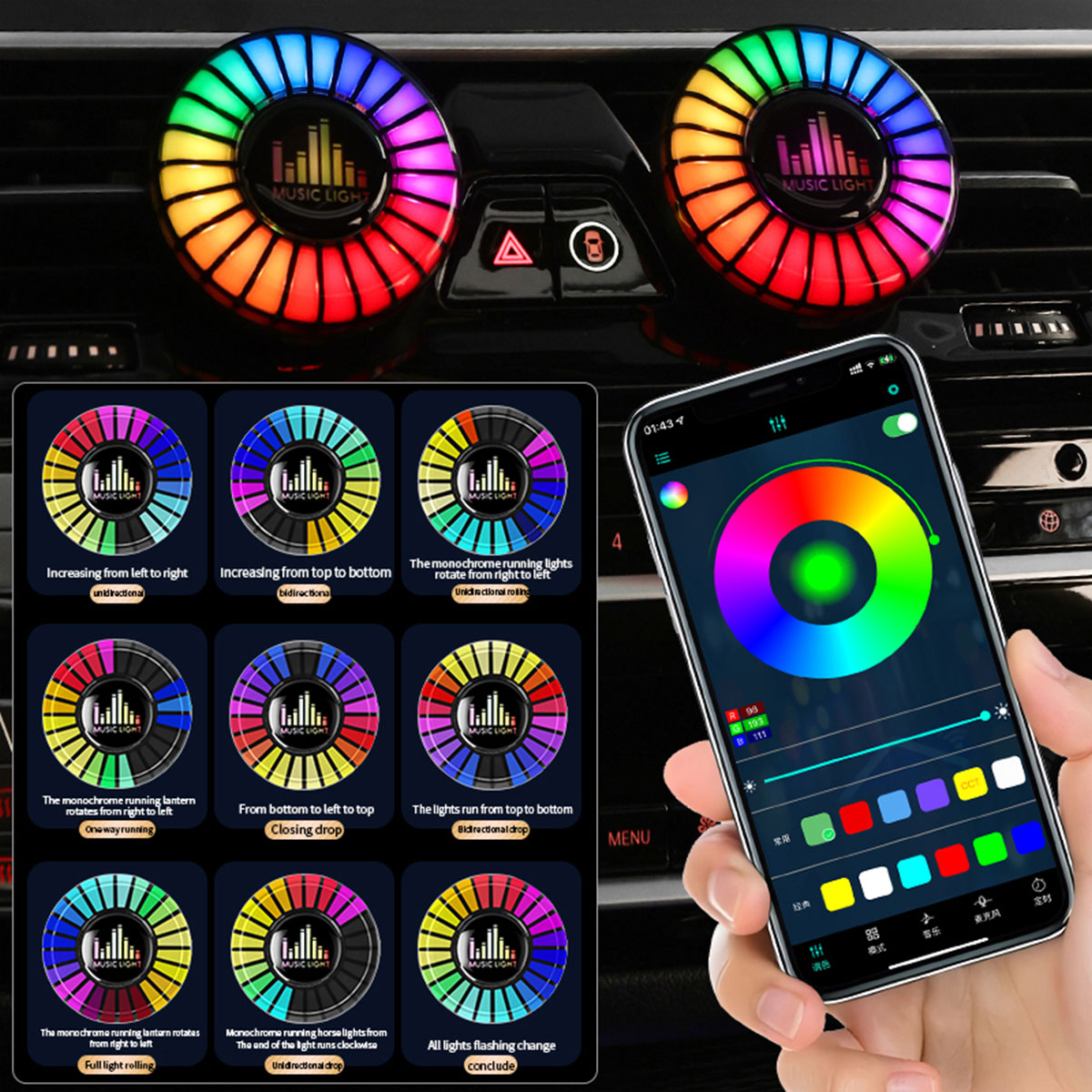 Car Music Rhythm Lamp Car Air  – Audio Music App Bewertung und Preis