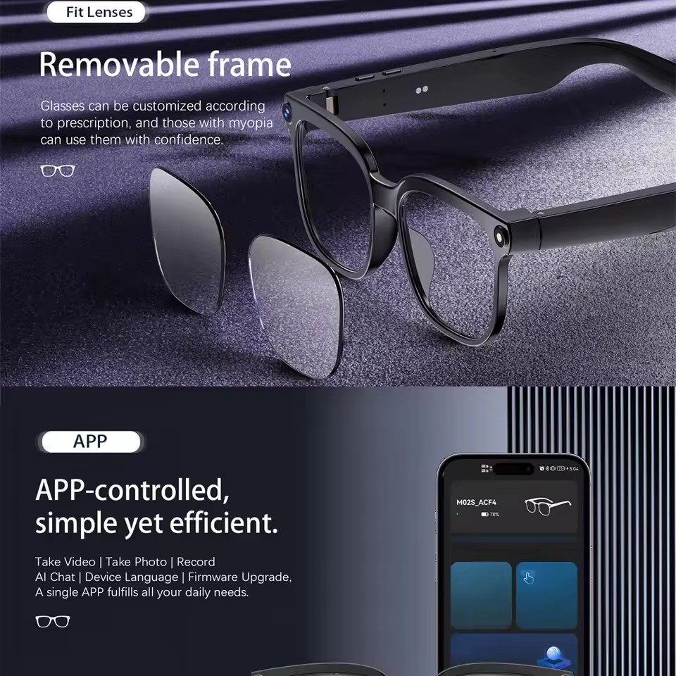 M02S AI Smart Glasses 8MP Came – Audio Music To Video Ai Free Bewertung und Preis