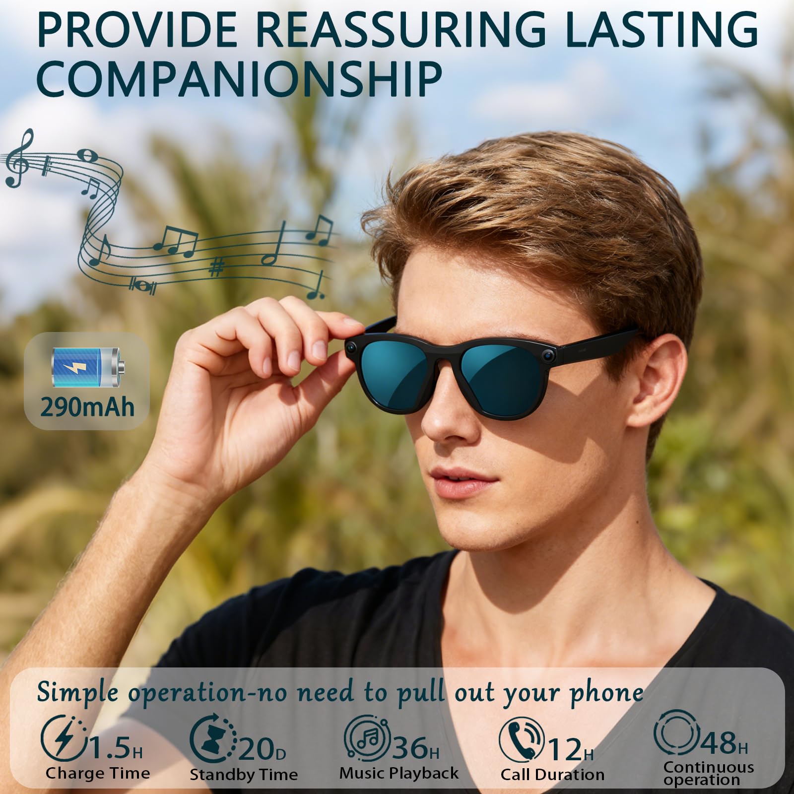 Black Smart Ai Glasses for Men – Audio Music To Video Ai Free Bewertung und Preis