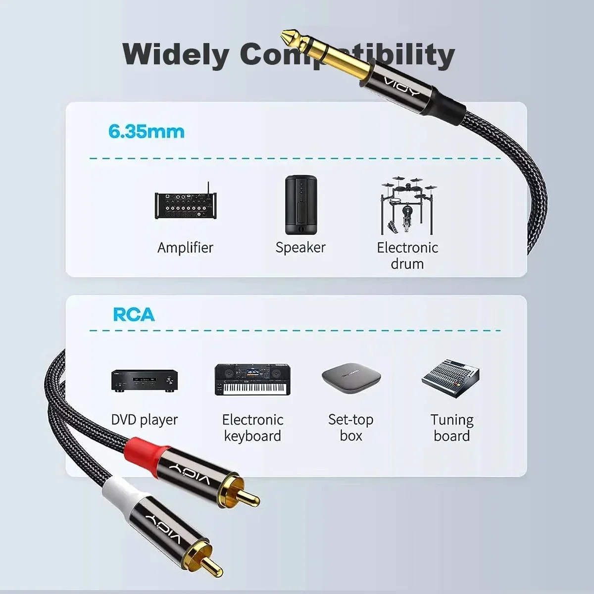6.35mm To 2RCA Cable 1/4Inch M – Audio Music Interface Bewertung und Preis