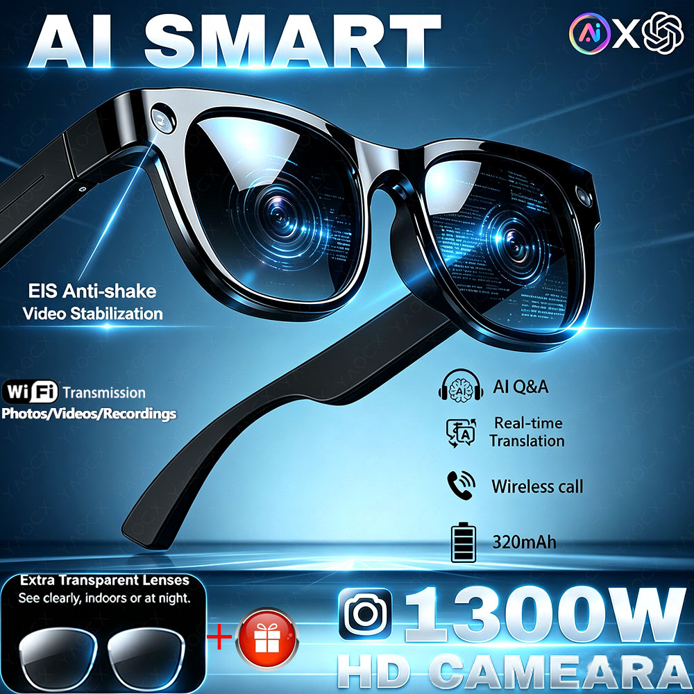 1300W HD Camera Smart AI Glass – Audio Music To Video Ai Free Bewertung und Preis