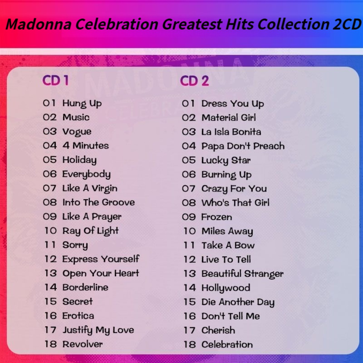 Madonna Celebration The Ultima – Audio To Music Bewertung und Preis