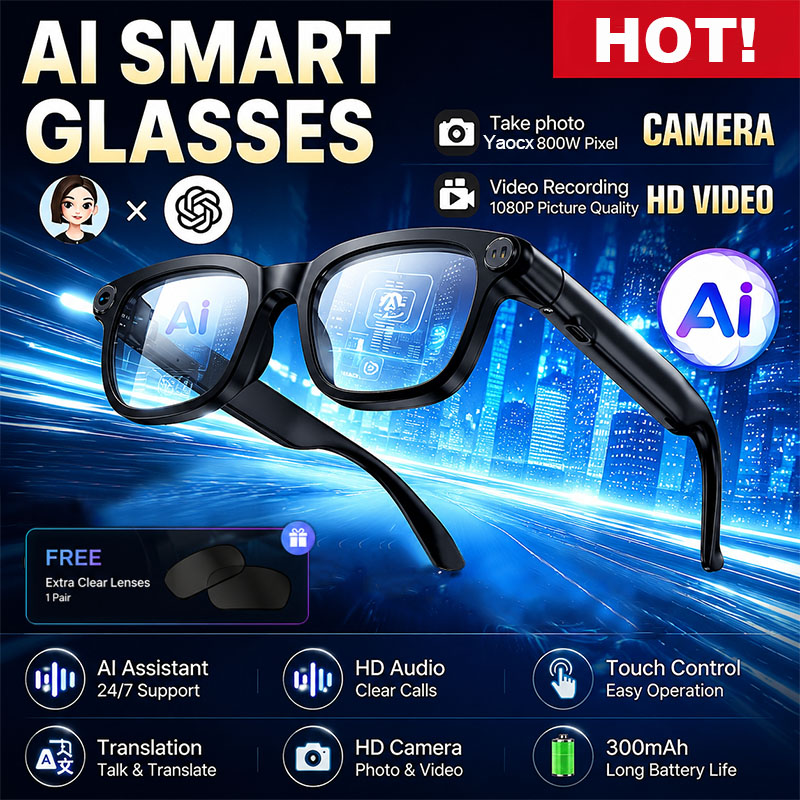 New AI Smart Glasses 800W HD C – Audio Music To Video Ai Free Bewertung und Preis