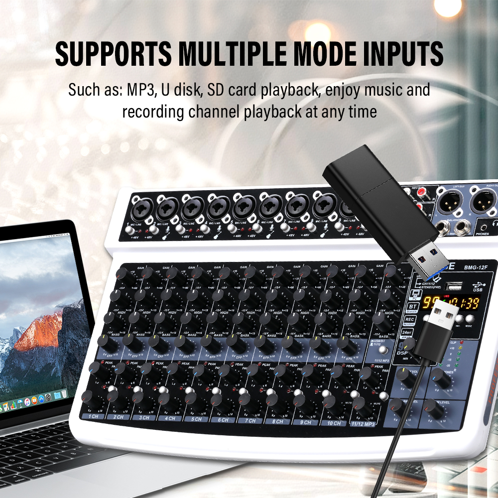 BOMGE 12-Channel Professional  – Audio Mixer 4 Channel Bewertung und Preis