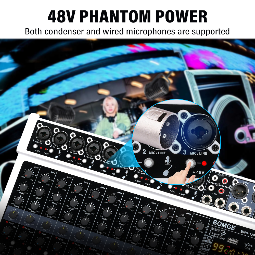 BOMGE 12-Channel Professional  – Audio Mixer 4 Channel Bewertung und Preis